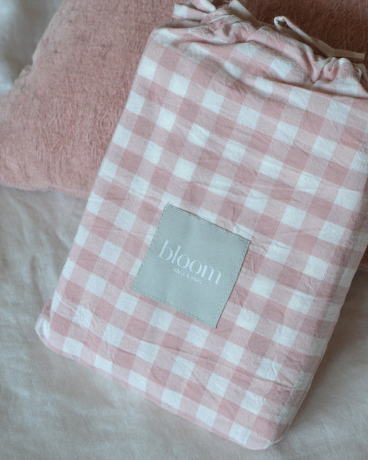 Sábana Bajera Vichy Pink